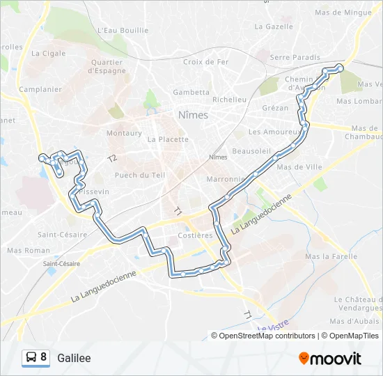 8 Bus Line Map
