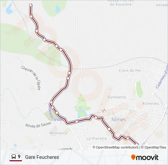 9 Bus Line Map