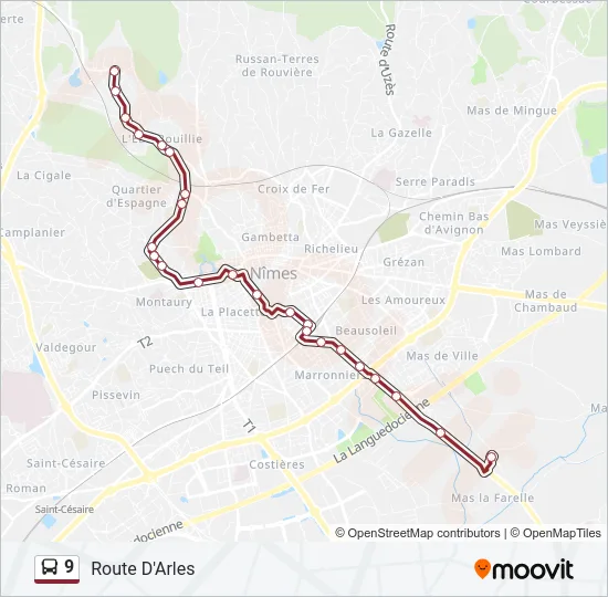 9 Bus Line Map