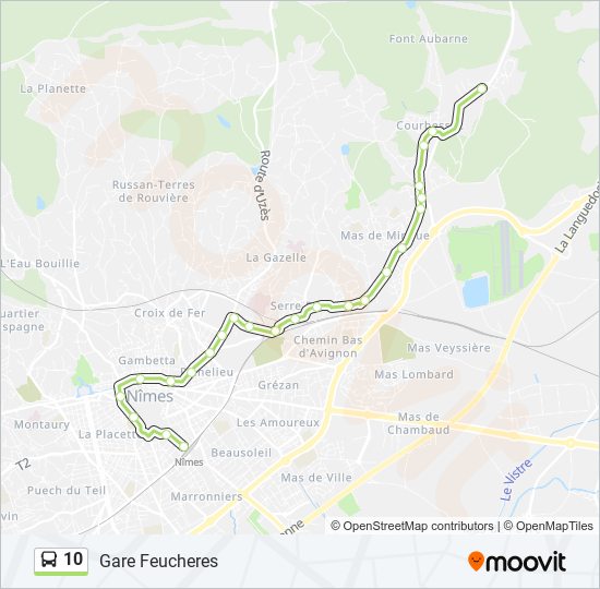 Mapa de 10 de autobús