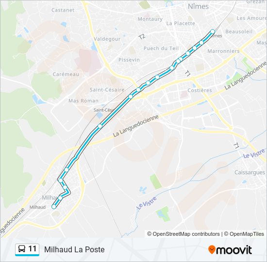 Mapa de 11 de autobús