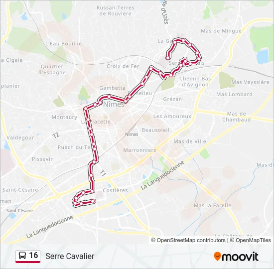 16 Bus Line Map