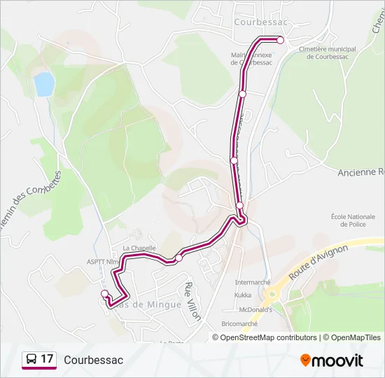 17 Bus Line Map