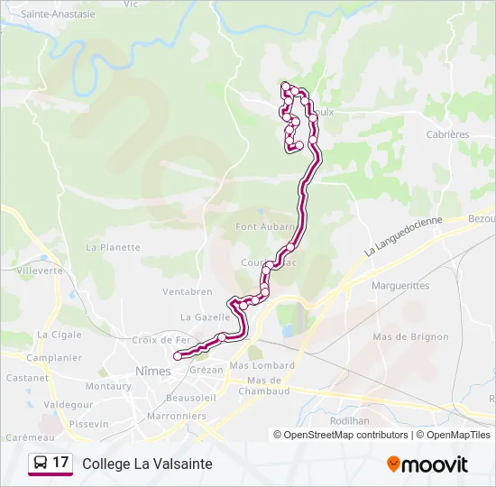 17 Bus Line Map