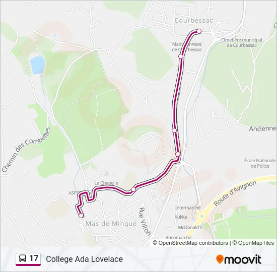 17 Bus Line Map