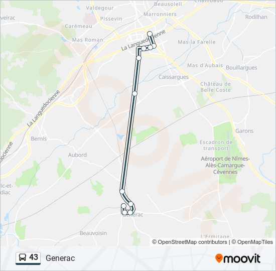 43 bus Line Map