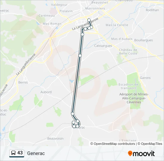 43 Bus Line Map