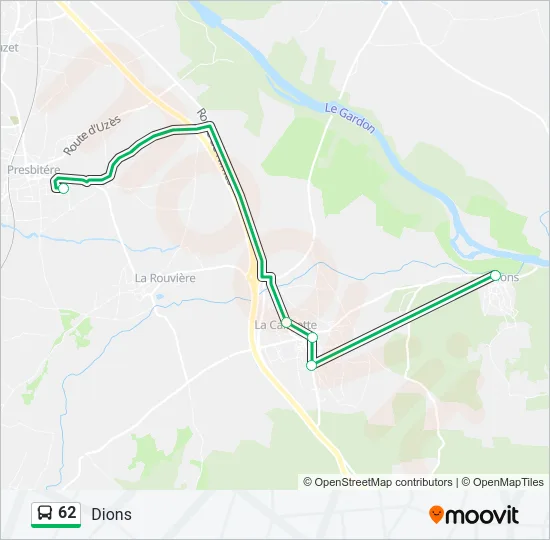 62 Bus Line Map