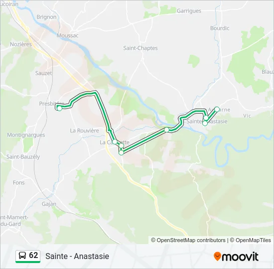 62 Bus Line Map