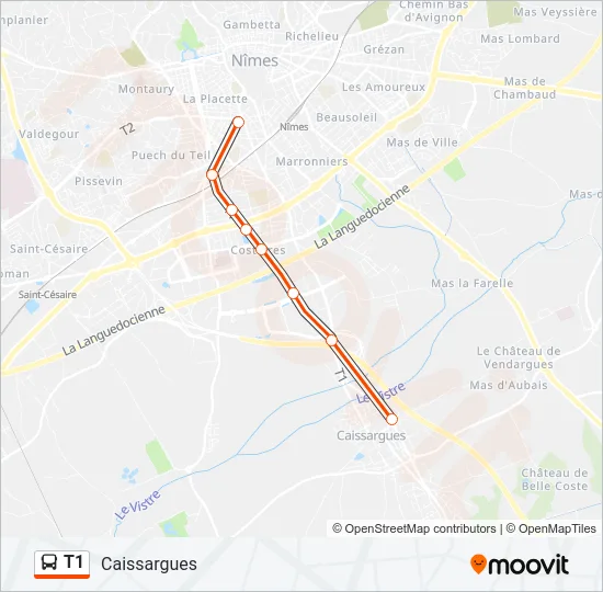 T1 Bus Line Map