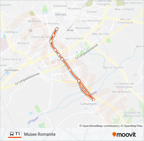 T1 Bus Line Map