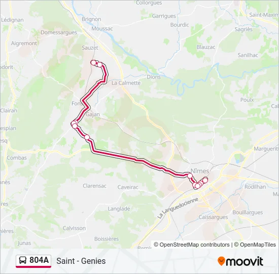 804A Bus Line Map