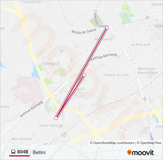 804B Bus Line Map