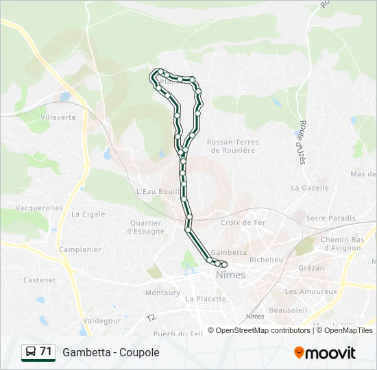 71 Bus Line Map