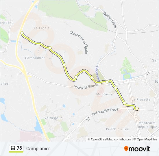 Mapa de 78 de autobús