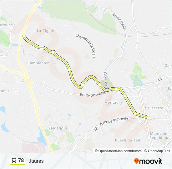 78 Bus Line Map