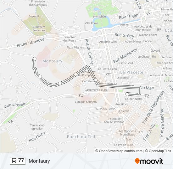 77 bus Line Map