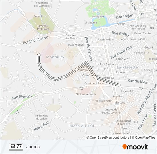 77 bus Line Map