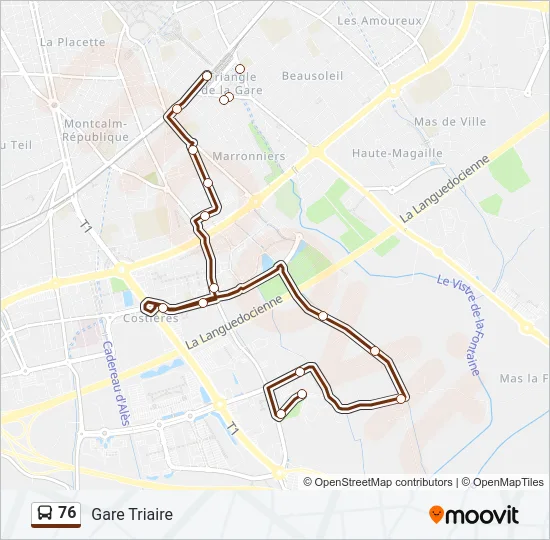 76 Bus Line Map