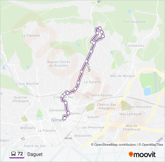 72 Bus Line Map