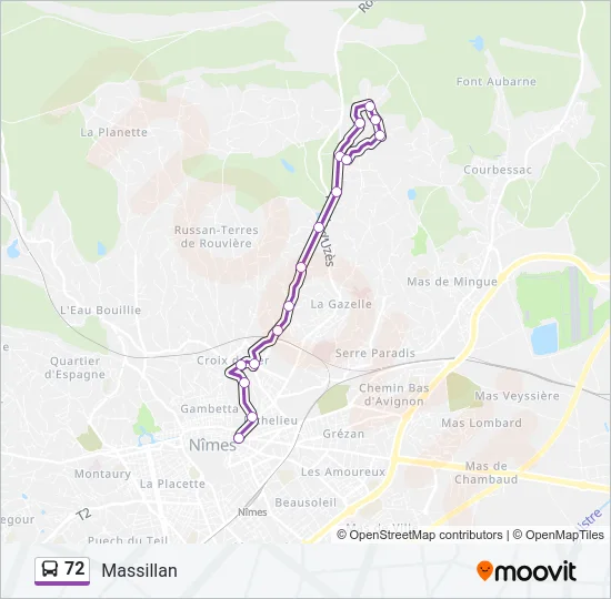 72 Bus Line Map