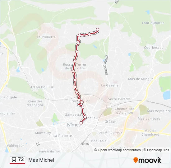 73 Bus Line Map