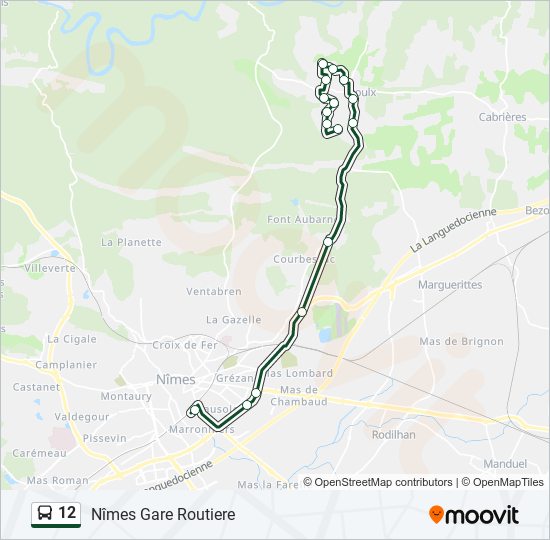 Mapa de 12 de autobús