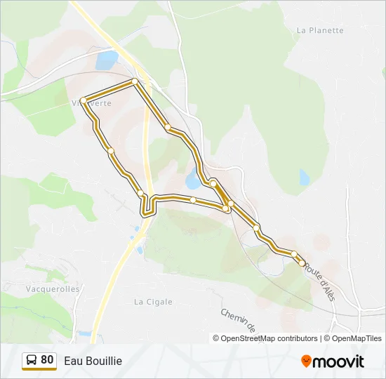 80 Bus Line Map