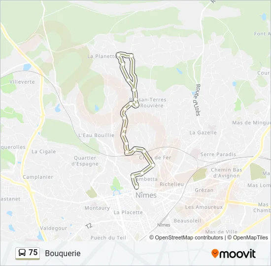 75 Bus Line Map
