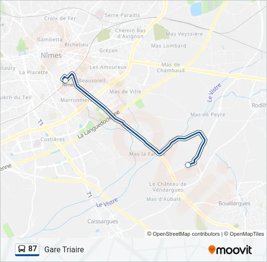 87 Bus Line Map