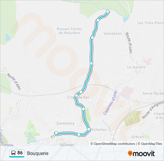 86 bus Line Map