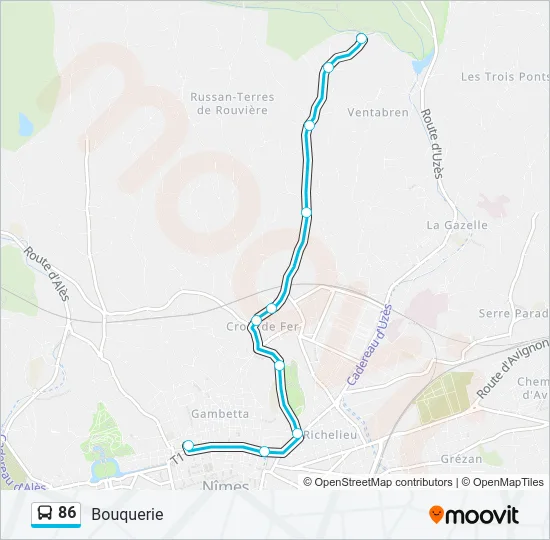 86 Bus Line Map