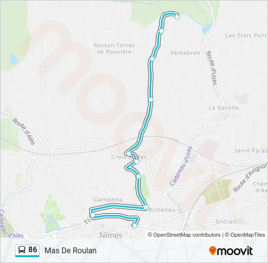 86 Bus Line Map