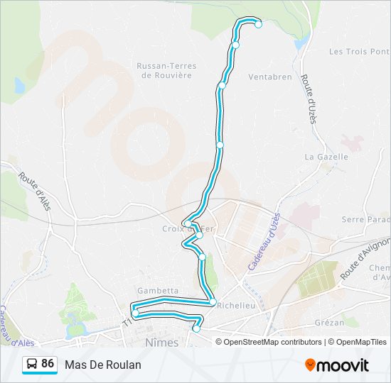 86 bus Line Map