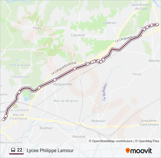 22 Bus Line Map