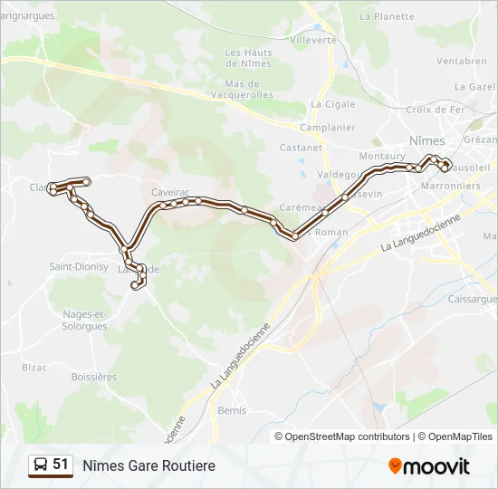 51 Bus Line Map