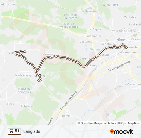 51 Bus Line Map