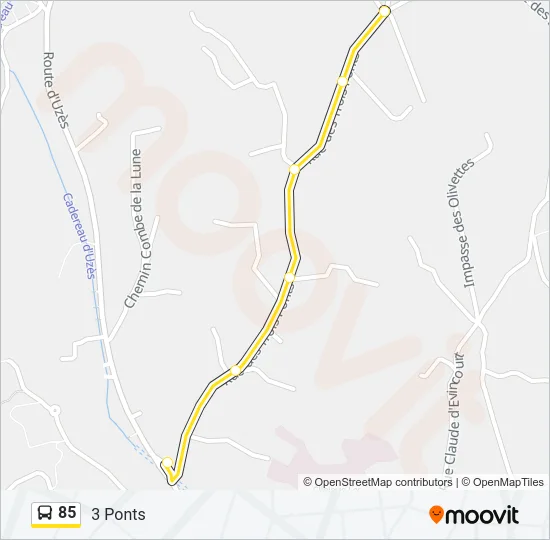 85 Bus Line Map
