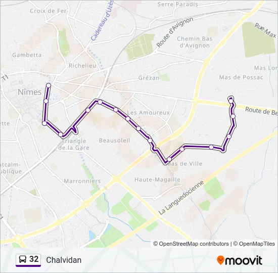 32 Bus Line Map
