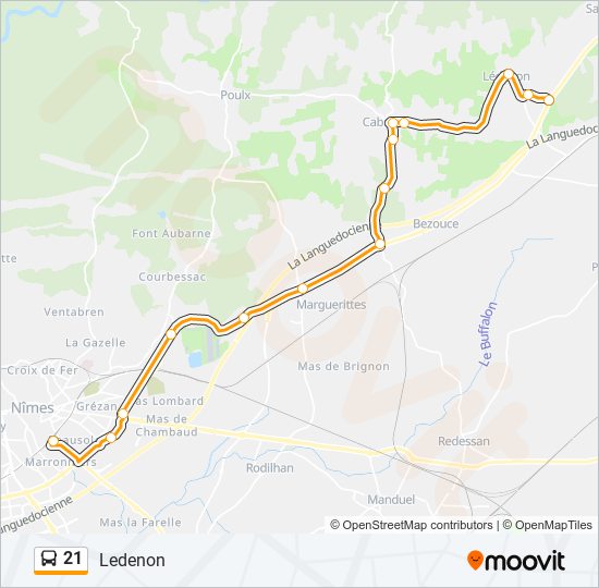 Mapa de 21 de autobús