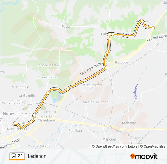 21 Bus Line Map