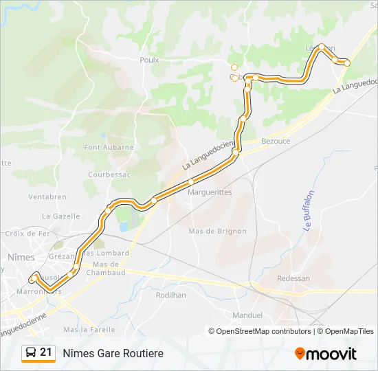 21 Bus Line Map