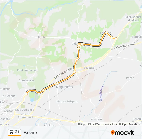 21 Bus Line Map