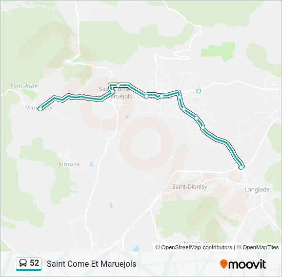 52 Bus Line Map