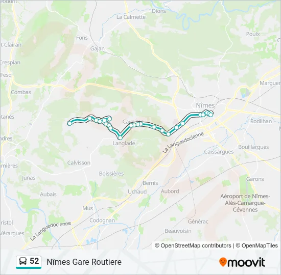 52 Bus Line Map