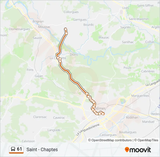 61 Bus Line Map