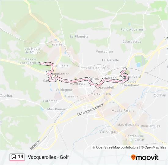 14 Bus Line Map