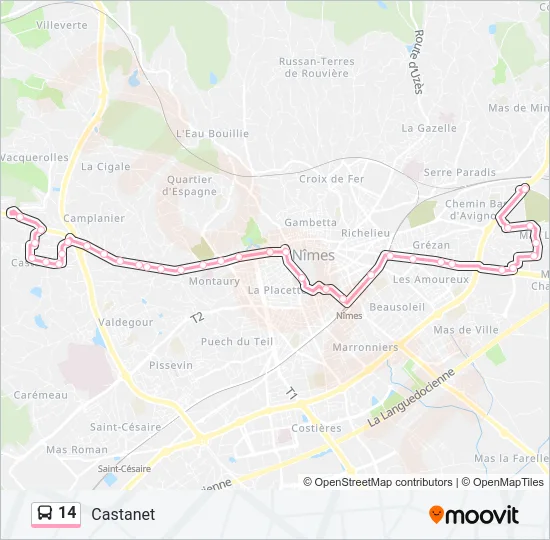 14 Bus Line Map