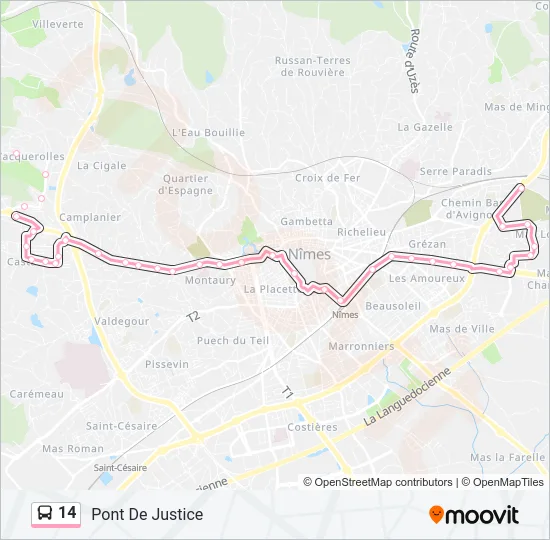 14 Bus Line Map