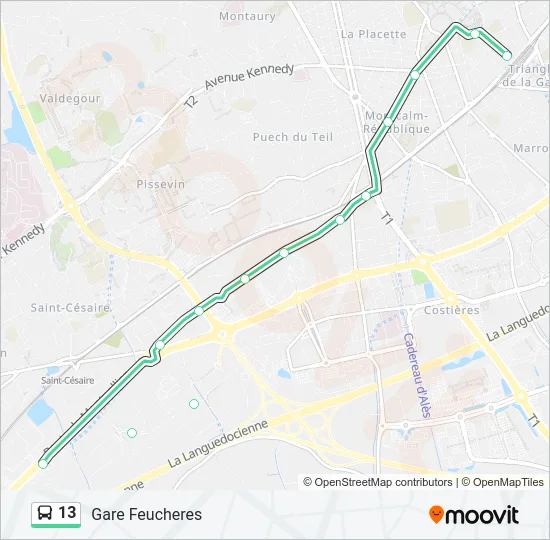 13 Bus Line Map